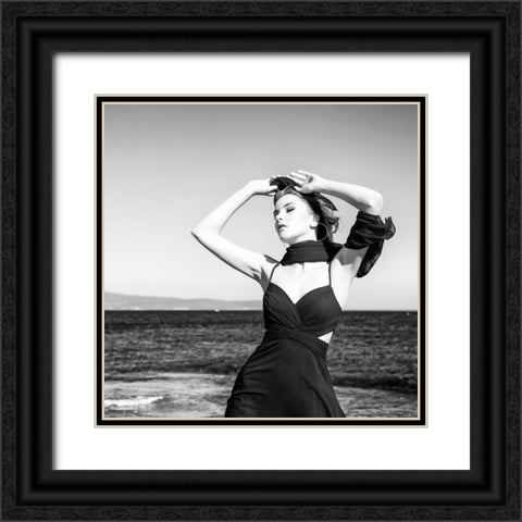Model Black Ornate Wood Framed Art Print with Double Matting by OTU, Metin