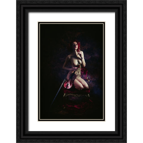 The Violinist Black Ornate Wood Framed Art Print with Double Matting by Bolgov (Axe), Ruslan