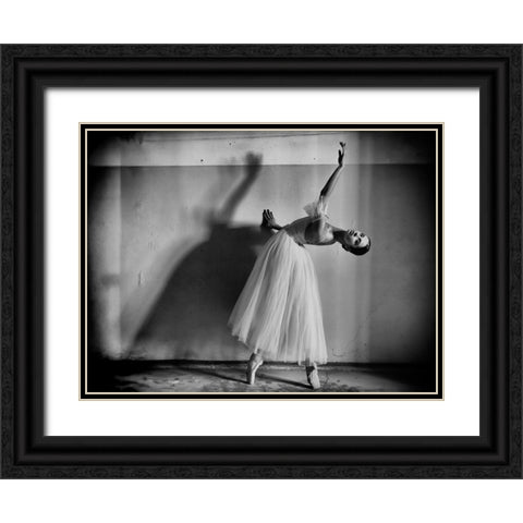 A Girl With A Necklace Black Ornate Wood Framed Art Print with Double Matting by Kapsha, Eduards