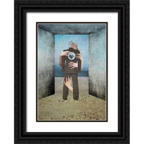 Heart Of Stone Black Ornate Wood Framed Art Print with Double Matting by Tazarska, Lucyna
