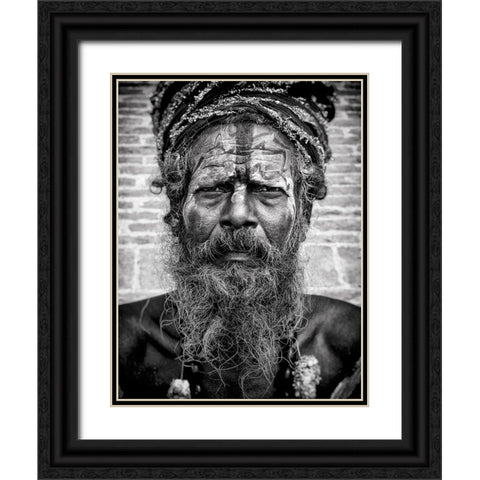 Sadhu_Dsc9091-Baw Black Ornate Wood Framed Art Print with Double Matting by Molina, Elena