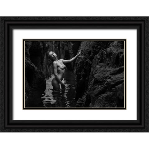 Gloria And The Water Black Ornate Wood Framed Art Print with Double Matting by Gil Raga, Joan