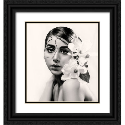 U†Oau…U‡OsuŒU… Black Ornate Wood Framed Art Print with Double Matting by Abbasi, Samia