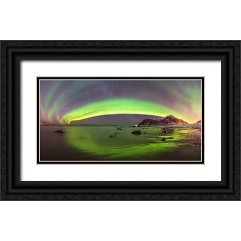 Green Tide Black Ornate Wood Framed Art Print with Double Matting by Smid Master, Jan