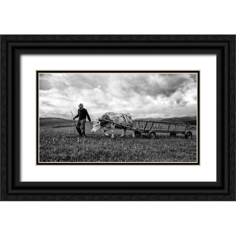 Bent Spine Black Ornate Wood Framed Art Print with Double Matting by Toldi, Zoran