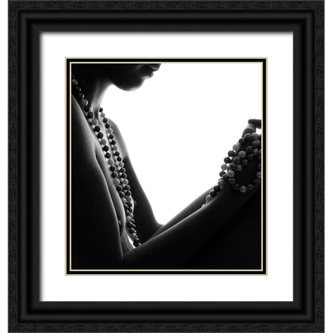 Necklace Black Ornate Wood Framed Art Print with Double Matting by bicibici