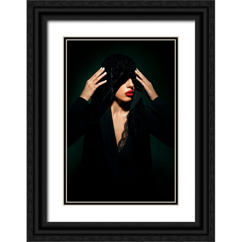 Covert II Black Ornate Wood Framed Art Print with Double Matting by Niksefat Zendehdel, Akram