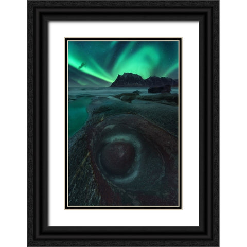 Pozo Black Ornate Wood Framed Art Print with Double Matting by Gonzalez, Carlos