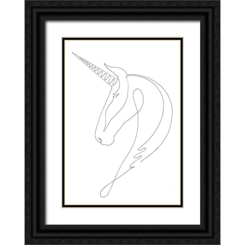 Unicorn Black Ornate Wood Framed Art Print with Double Matting by 1x Studio II