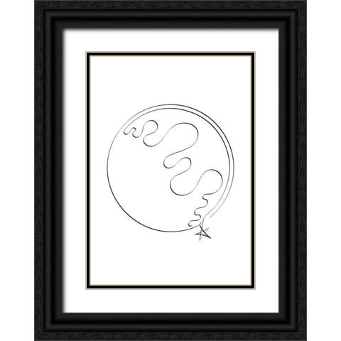 Earth Caligraphy Black Ornate Wood Framed Art Print with Double Matting by 1x Studio II