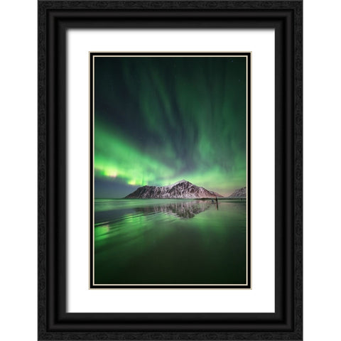 Aurora Mirror 2 Black Ornate Wood Framed Art Print with Double Matting by Gamito, Clara