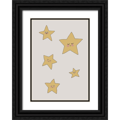 Stars Black Ornate Wood Framed Art Print with Double Matting by 1x Studio II