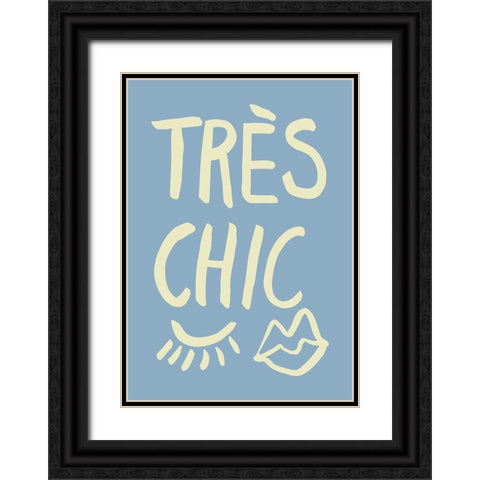 TrAus Chic Blue Black Ornate Wood Framed Art Print with Double Matting by 1x Studio