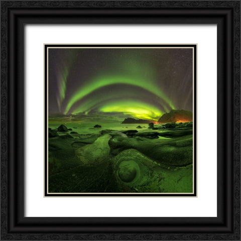 Green Eye Black Ornate Wood Framed Art Print with Double Matting by Smid Master, Jan