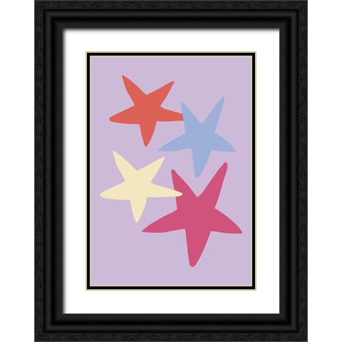 Four Stars 01 Black Ornate Wood Framed Art Print with Double Matting by 1x Studio