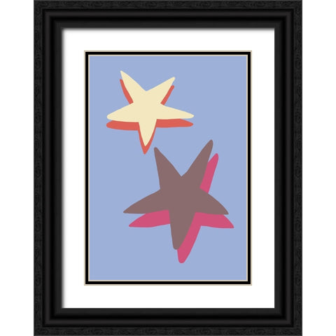 Blue Star Black Ornate Wood Framed Art Print with Double Matting by 1x Studio