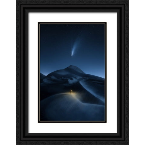 The Night The Comet Came Black Ornate Wood Framed Art Print with Double Matting by Zao, Yanming