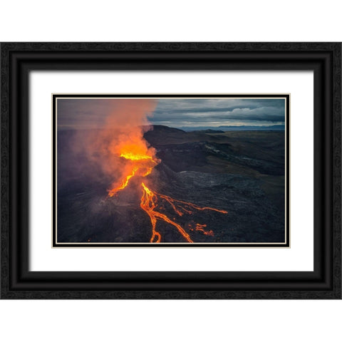 Midnight At The Devila??S Kitchen Black Ornate Wood Framed Art Print with Double Matting by R. Nebelski, Rafal
