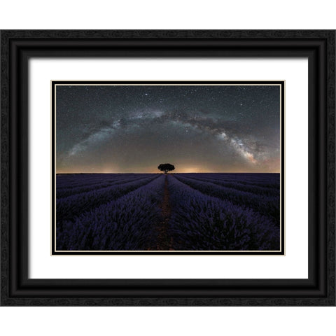 Solitario - Solitaire Black Ornate Wood Framed Art Print with Double Matting by Concepcion Alvarado, Jesus