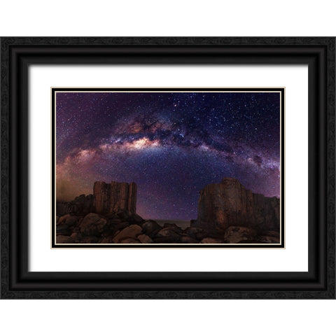 Gate To Heaven Black Ornate Wood Framed Art Print with Double Matting by Wolongshan
