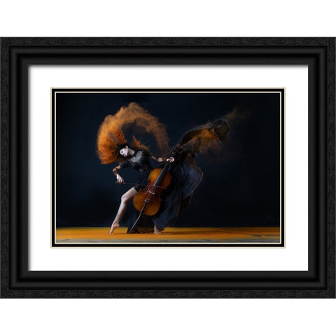 The Color Of My Music Black Ornate Wood Framed Art Print with Double Matting by Suhardjo, Lisdiyanto