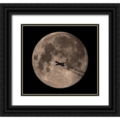 Passing Through Full Moon Black Ornate Wood Framed Art Print with Double Matting by Chakraborty, Mainak