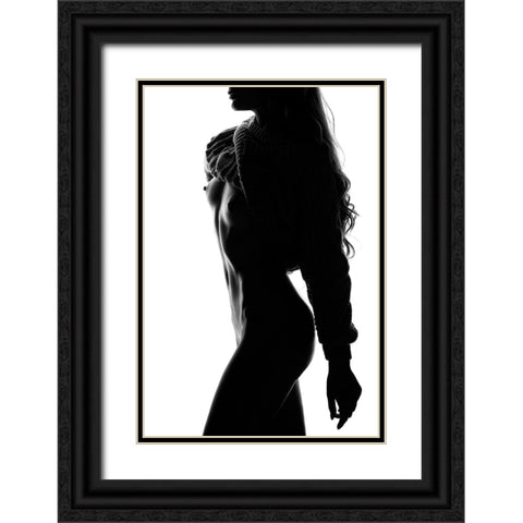 Silhouette Black Ornate Wood Framed Art Print with Double Matting by Markachev, Leonid