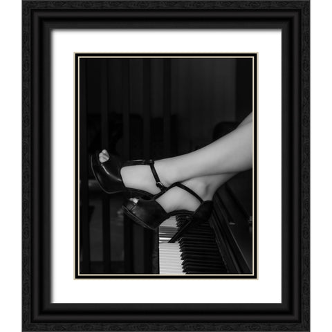 Clavier Black Ornate Wood Framed Art Print with Double Matting by Keramati, Saeed