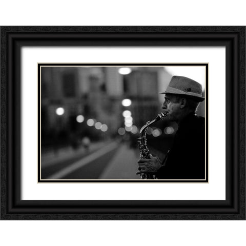 Evening Melts Away Black Ornate Wood Framed Art Print with Double Matting by Ariel, Ariel