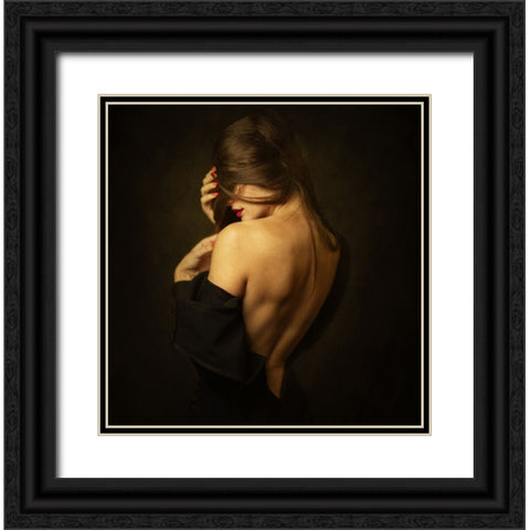 Sasha Black Ornate Wood Framed Art Print with Double Matting by Rise, Zachar