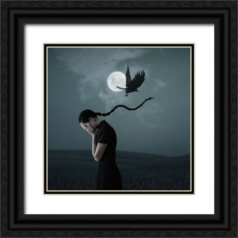When I Miss You Black Ornate Wood Framed Art Print with Double Matting by Hardibudi