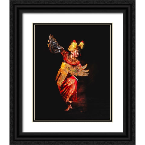 Legong Dance Black Ornate Wood Framed Art Print with Double Matting by Herliyanto, Gatot