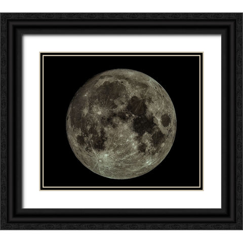 Full Moon Black Ornate Wood Framed Art Print with Double Matting by Kalika, Michael