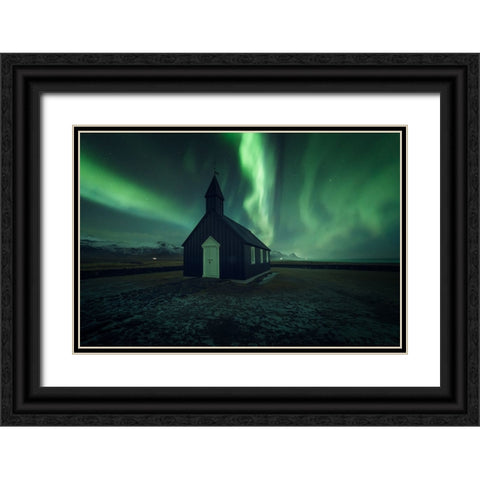 The black Church Black Ornate Wood Framed Art Print with Double Matting by Martin Castan, David
