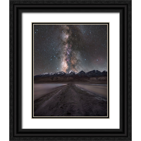 Oh Merak! Black Ornate Wood Framed Art Print with Double Matting by Chander, Vikas