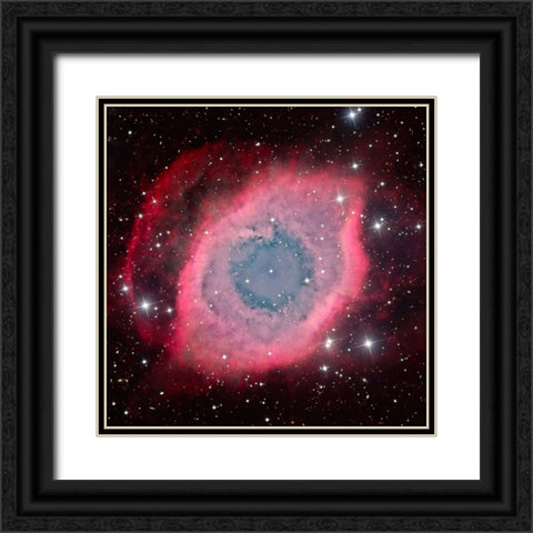 The Helix Nebula Black Ornate Wood Framed Art Print with Double Matting by Chander, Vikas