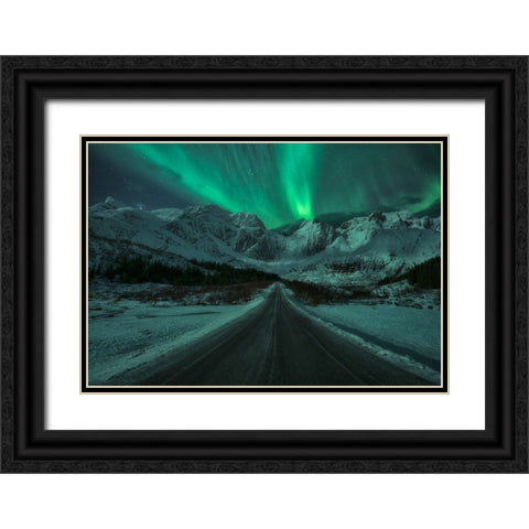 Green Lady Black Ornate Wood Framed Art Print with Double Matting by Gonzalez, Carlos
