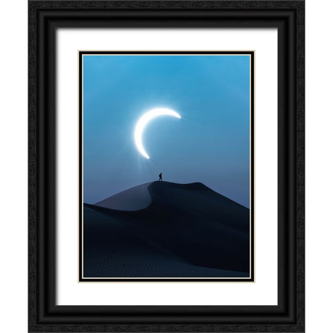 Fascinating view of the solar eclipse Black Ornate Wood Framed Art Print with Double Matting by Aldaie, Ahmed