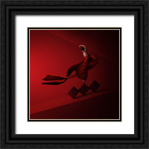 Dance Till Goddess Envy Black Ornate Wood Framed Art Print with Double Matting by Hardibudi