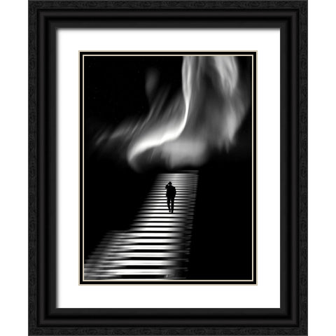 accanemm Black Ornate Wood Framed Art Print with Double Matting by Lammakmak