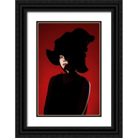 Red World Black Ornate Wood Framed Art Print with Double Matting by Sumimoto, Suguru