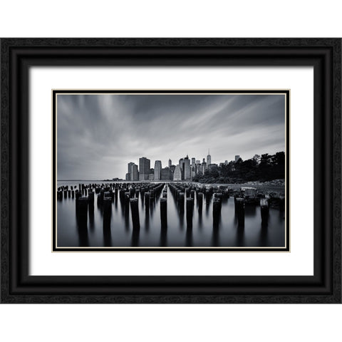 NYC Black Ornate Wood Framed Art Print with Double Matting by Jubic, Srecko