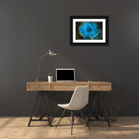 Rosette Black Ornate Wood Framed Art Print with Double Matting by Chander, Vikas
