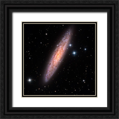 Sculptor Galaxy Black Ornate Wood Framed Art Print with Double Matting by Chander, Vikas