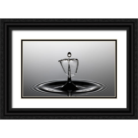 Waterdancer Black Ornate Wood Framed Art Print with Double Matting by Schade, Peter