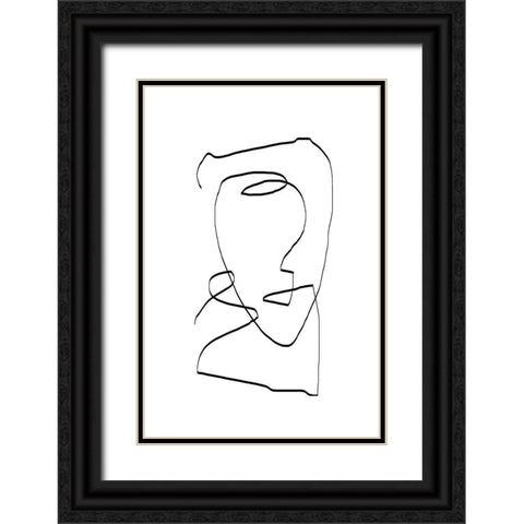 Abstract Head No1. Black Ornate Wood Framed Art Print with Double Matting by The Miuus Studio