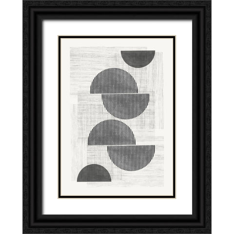 Retro Modern Black Ornate Wood Framed Art Print with Double Matting by The Miuus Studio