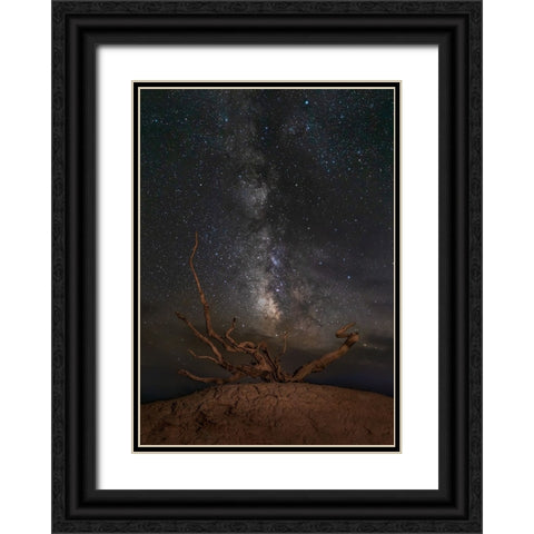 Gobi Desert Night Black Ornate Wood Framed Art Print with Double Matting by Yu Wu, Irene