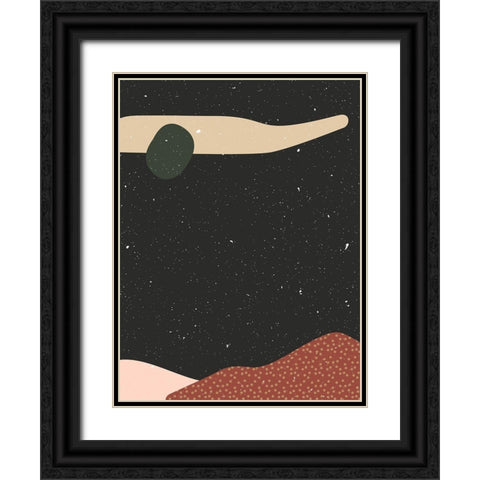 Abstract composition 3 Black Ornate Wood Framed Art Print with Double Matting by NKTN