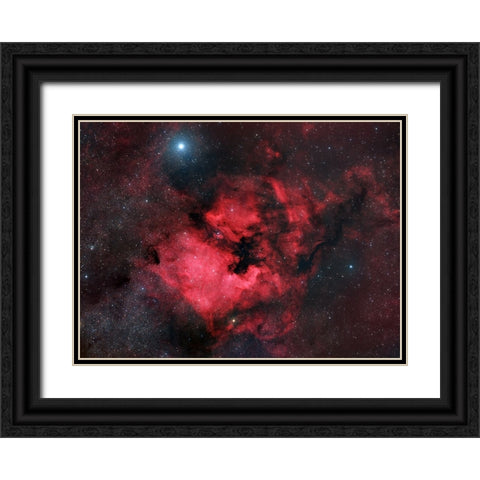 North American Nebula Black Ornate Wood Framed Art Print with Double Matting by Chander, Vikas